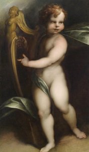 Putto spelend op een lier door Aert Mijtens